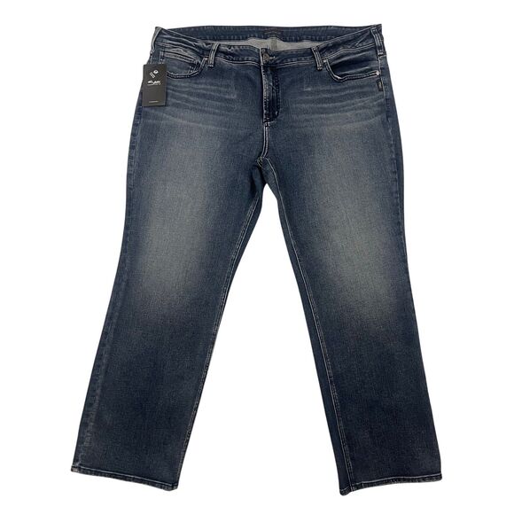 Silver Jeans Co Elyse Slim Boot Jeans Women’s 22W 31L Indio Blue Stretch Denim - Picture 1 of 16